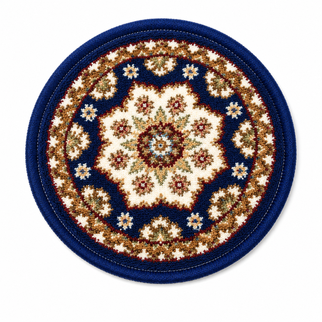 Navy Classic mini Persian rug teapot mat round coaster