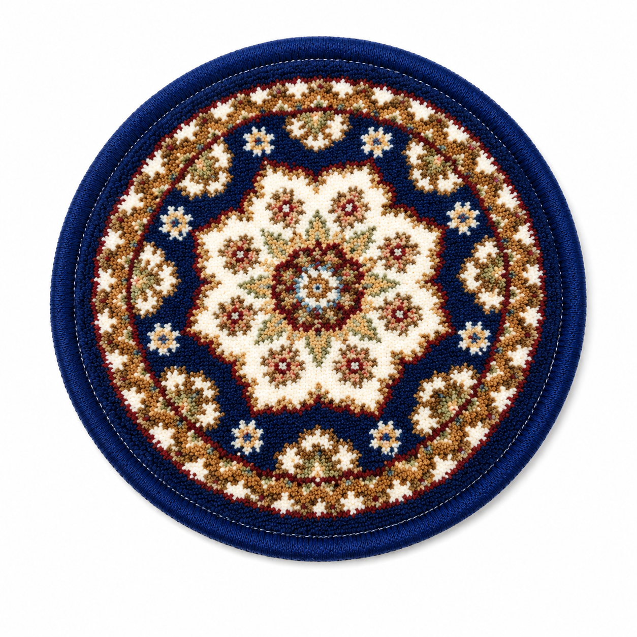 Navy Classic mini Persian rug teapot mat round coaster