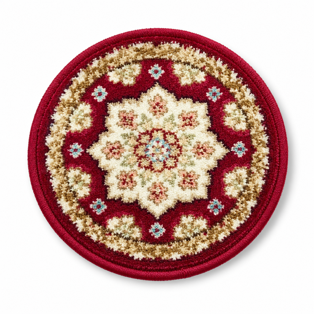 Ruby mini Persian rug teapot mat round coaster
