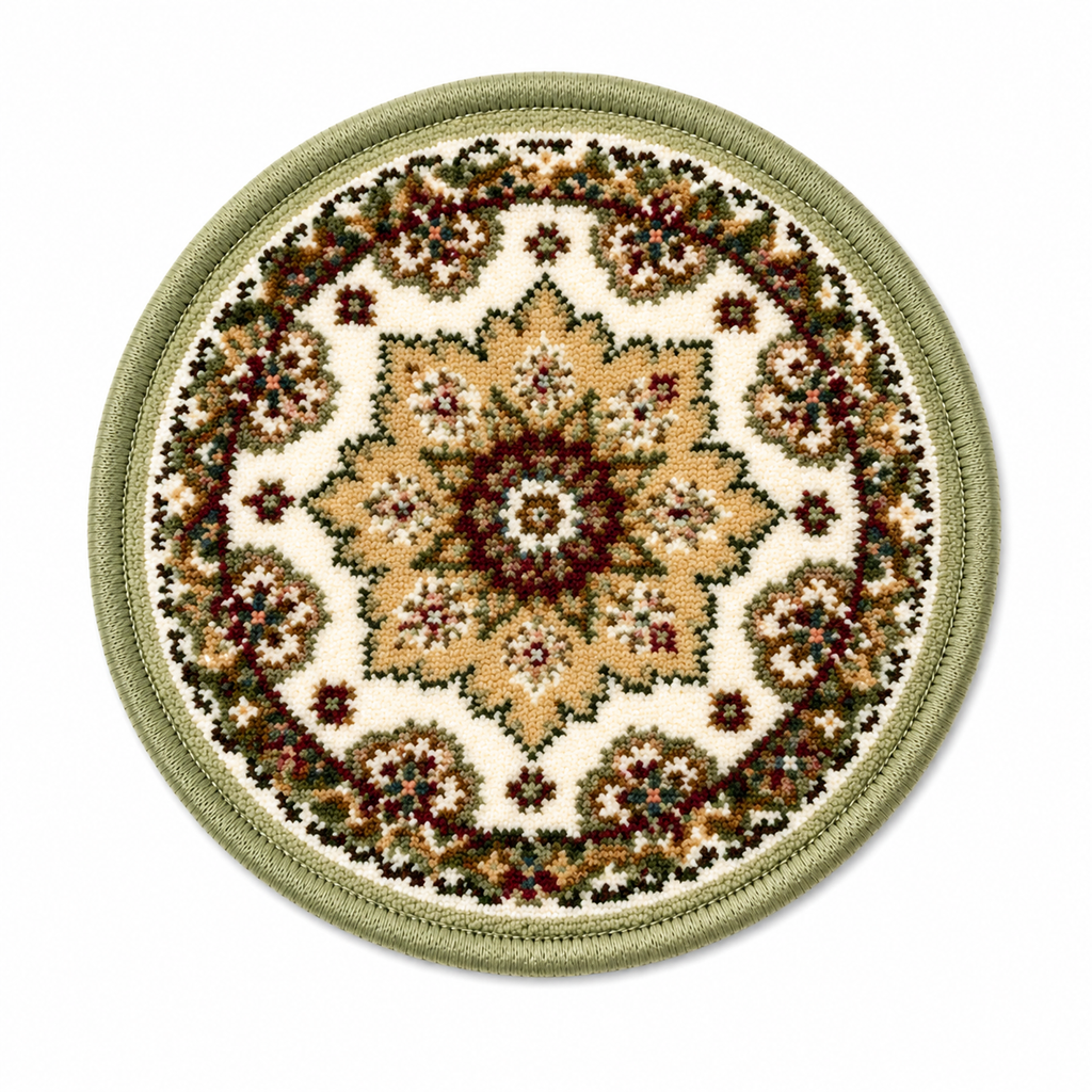 Sage Gold mini Persian rug teapot mat round coaster