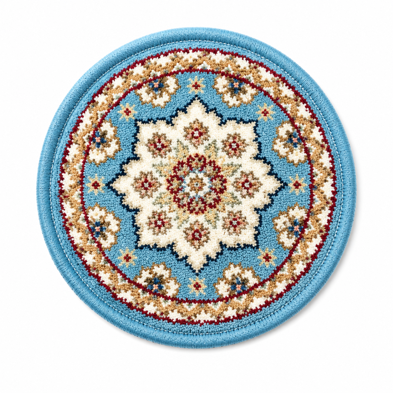 Sky Blue mini Persian rug teapot mat round coaster